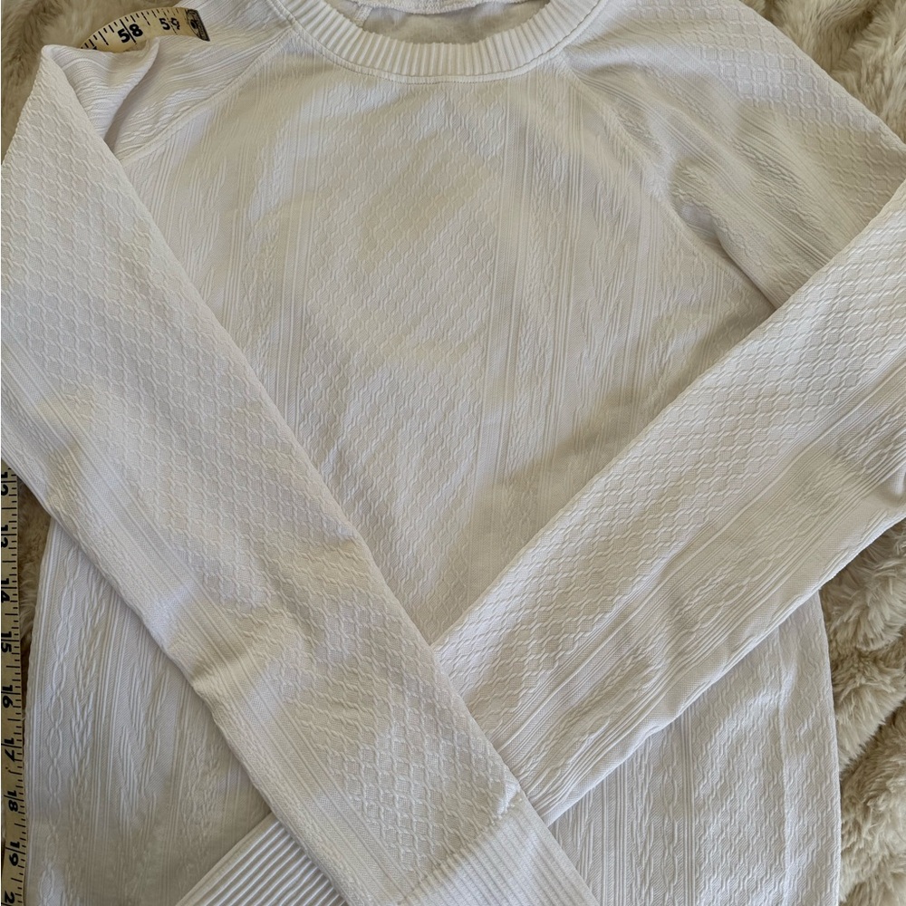 White Textured Lululemon activewear shirt